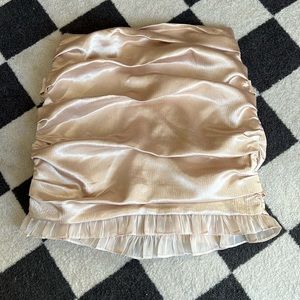 Endless Rose Champagne Ruched mini skirt